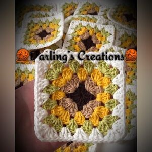 Granny Squares Crocheted Trimmed Handmade 24pcs
